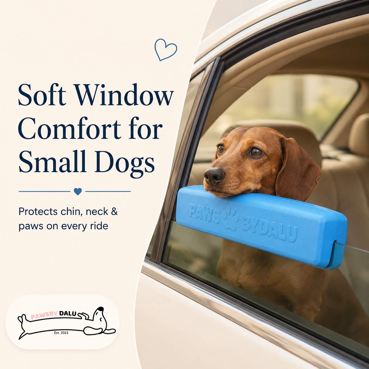 The PawsbyDalu Window Cushion™ for Safe & Comfortable Car Rides