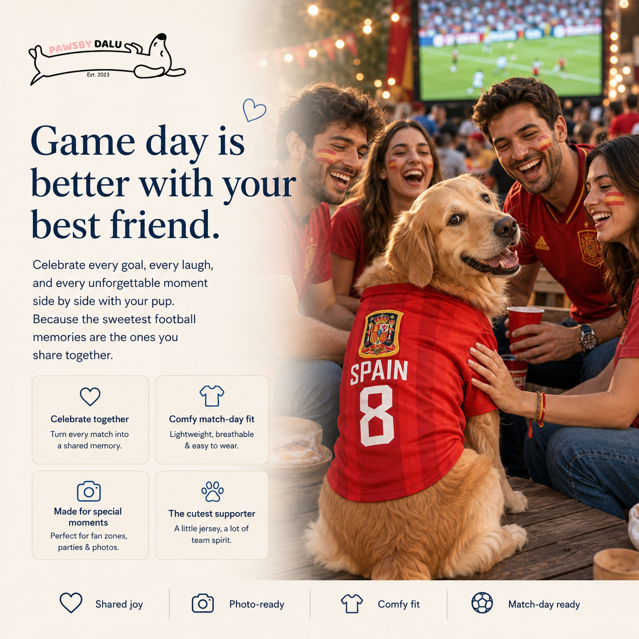 Original DALU™ Match Day Jersey – Football/Soccer Shirt for Dogs
