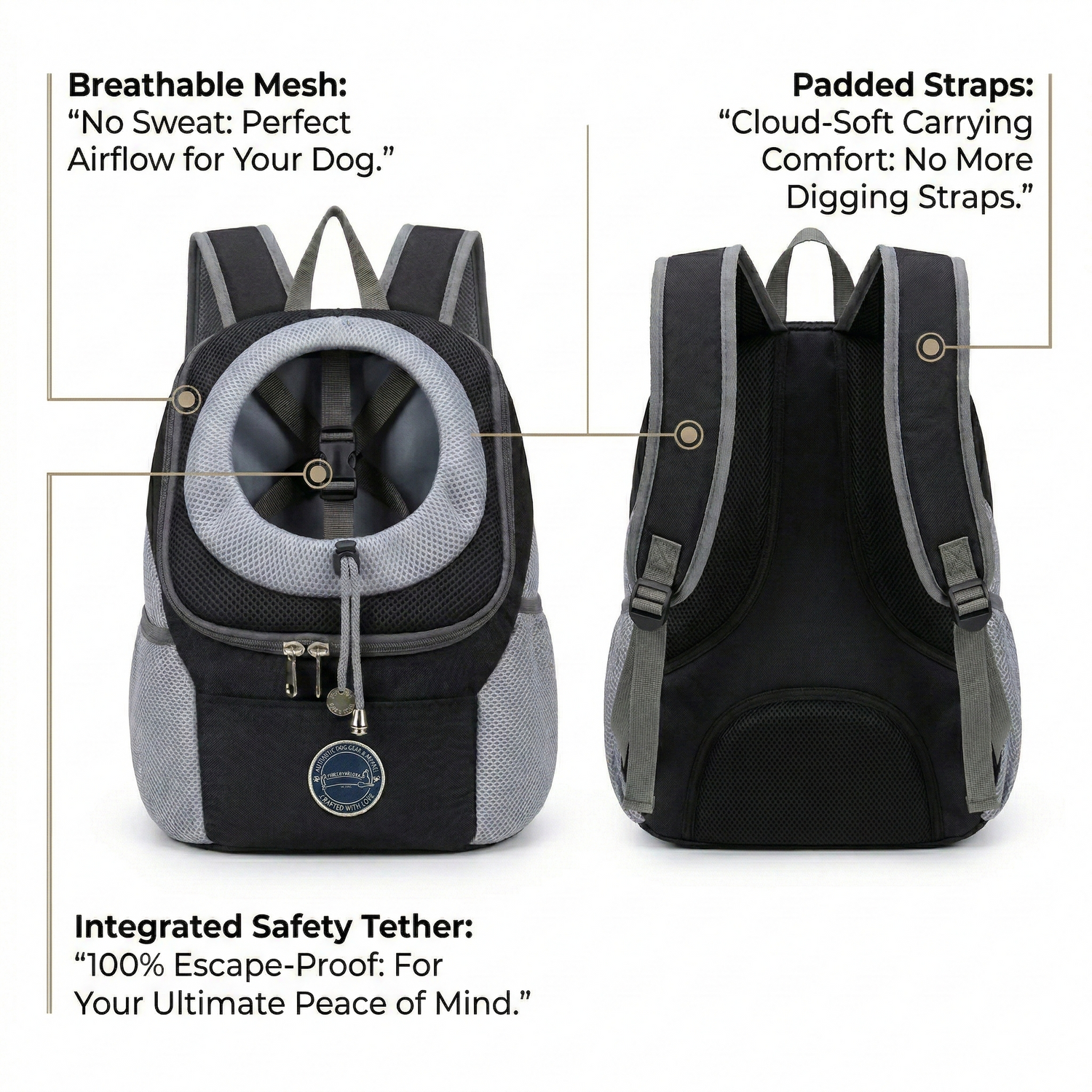 Pet Carrier Bag - Portable Travel Backpack