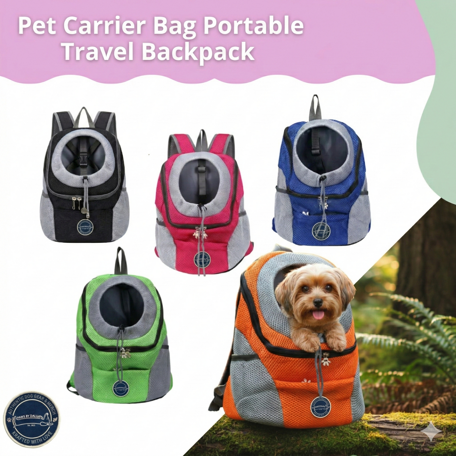 Pet Carrier Bag - Portable Travel Backpack